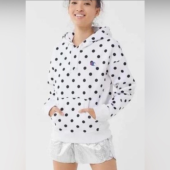 Exclusive Urban Outfitters Champion Polka Dot Reverse Weave Hoodie S - Picture 2 of 10